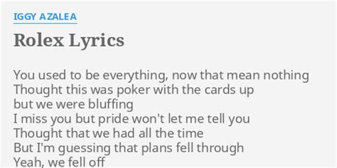 rolex iggy azalea lyrics|Rolex lyrics .